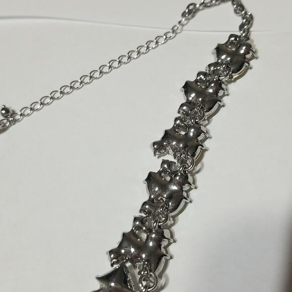 INC International Concepts Silver Crystal Bib Necklace - Picture 4 of 4